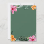 Hibiskus Wasserfarbe Tropischer Abschluss Einladung (Rückseite)
