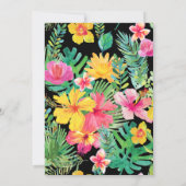 Hibiskus Wasserfarbe Tropisches Brautparty Einladung (Rückseite)