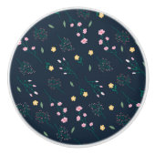 Hibiskus Wasserfarbene botanische Blüte Nahtlos Keramikknauf (Vorderseite)