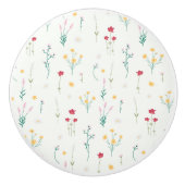 Hibiskus Wasserfarbene botanische Blüte Nahtlos Keramikknauf (Vorderseite)