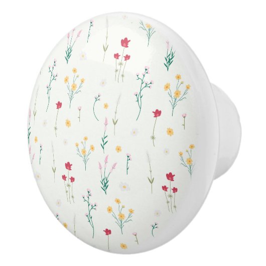 Hibiskus Wasserfarbene botanische Blüte Nahtlos Keramikknauf (Rechts)