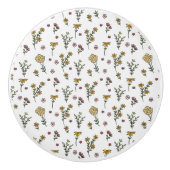 Hibiskus Wasserfarbene botanische Blüte Nahtlos Keramikknauf (Vorderseite)