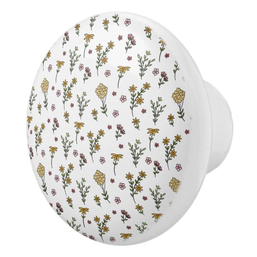 Hibiskus Wasserfarbene botanische Blüte Nahtlos Keramikknauf (Rechts)