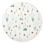 Hibiskus Wasserfarbene botanische Blüte Nahtlos Keramikknauf (Vorderseite)