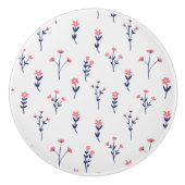 Hibiskus Wasserfarbene botanische Blüte Nahtlos Keramikknauf (Vorderseite)