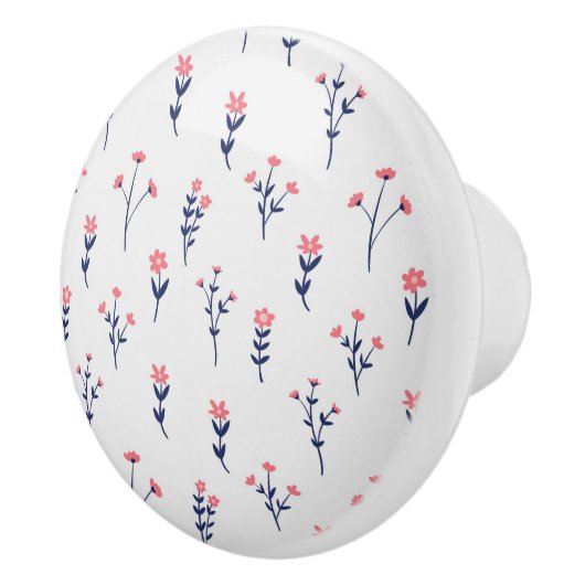 Hibiskus Wasserfarbene botanische Blüte Nahtlos Keramikknauf (Rechts)