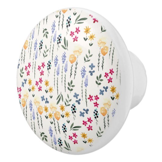 Hibiskus Wasserfarbene botanische Blüte Nahtlos Keramikknauf (Rechts)