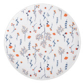 Hibiskus Wasserfarbene botanische Blüte Nahtlos Keramikknauf (Vorderseite)