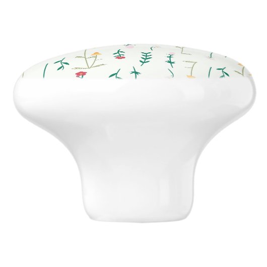 Hibiskus Wasserfarbene botanische Blüte Nahtlos Keramikknauf (Seitenansicht)