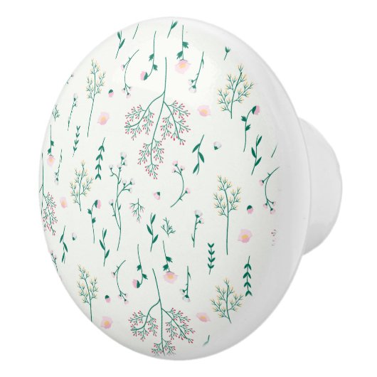 Hibiskus Wasserfarbene botanische Blüte Nahtlos Keramikknauf (Rechts)