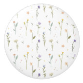 Hibiskus Wasserfarbene botanische Blüte Nahtlos Keramikknauf (Vorderseite)