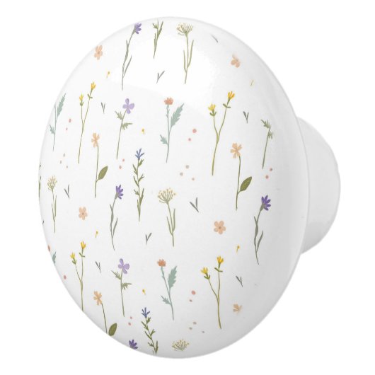 Hibiskus Wasserfarbene botanische Blüte Nahtlos Keramikknauf (Rechts)