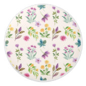 Hibiskus Wasserfarbene botanische Blüte Nahtlos Keramikknauf (Vorderseite)