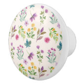 Hibiskus Wasserfarbene botanische Blüte Nahtlos Keramikknauf (Rechts)