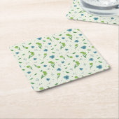 Hibiskus Wasserfarbene botanische Blüte Nahtlos Rechteckiger Pappuntersetzer (angewinkelt)