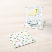 Hibiskus Wasserfarbene botanische Blüte Nahtlos Rechteckiger Pappuntersetzer (Vor Ort)