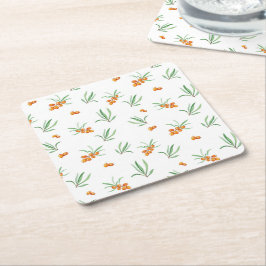 Hibiskus Wasserfarbene botanische Blüte Nahtlos Rechteckiger Pappuntersetzer