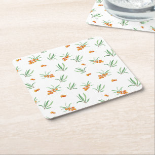 Hibiskus Wasserfarbene botanische Blüte Nahtlos Rechteckiger Pappuntersetzer