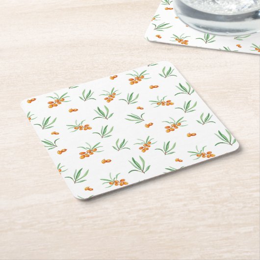 Hibiskus Wasserfarbene botanische Blüte Nahtlos Rechteckiger Pappuntersetzer (angewinkelt)