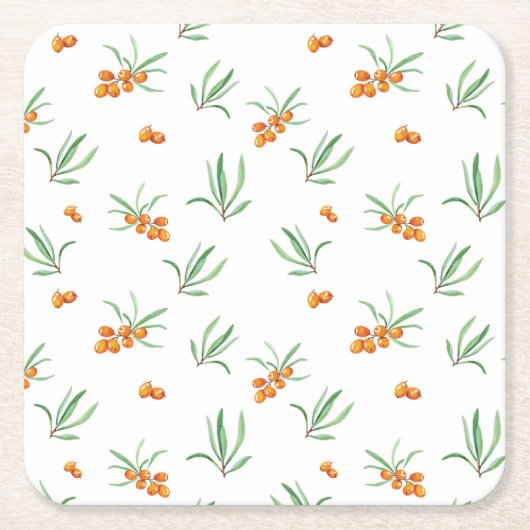 Hibiskus Wasserfarbene botanische Blüte Nahtlos Rechteckiger Pappuntersetzer (Vorderseite)