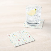 Hibiskus Wasserfarbene botanische Blüte Nahtlos Rechteckiger Pappuntersetzer (Vor Ort)