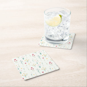 Hibiskus Wasserfarbene botanische Blüte Nahtlos Rechteckiger Pappuntersetzer