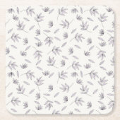 Hibiskus Wasserfarbene botanische Blüte Nahtlos Rechteckiger Pappuntersetzer (Vorderseite)