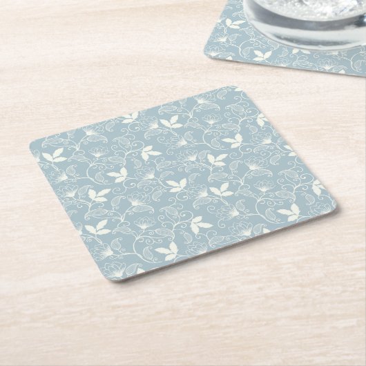 Hibiskus Wasserfarbene botanische Blüte Nahtlos Rechteckiger Pappuntersetzer (angewinkelt)