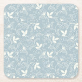 Hibiskus Wasserfarbene botanische Blüte Nahtlos Rechteckiger Pappuntersetzer (Vorderseite)