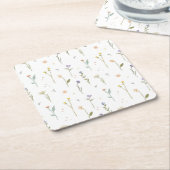 Hibiskus Wasserfarbene botanische Blüte Nahtlos Rechteckiger Pappuntersetzer (angewinkelt)