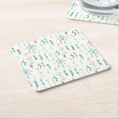 Hibiskus Wasserfarbene botanische Blüte Nahtlos Rechteckiger Pappuntersetzer (angewinkelt)