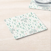 Hibiskus Wasserfarbene botanische Blüte Nahtlos Rechteckiger Pappuntersetzer (angewinkelt)