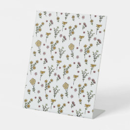 Hibiskus Wasserfarbene botanische Blüte Nahtlos Sockelschild