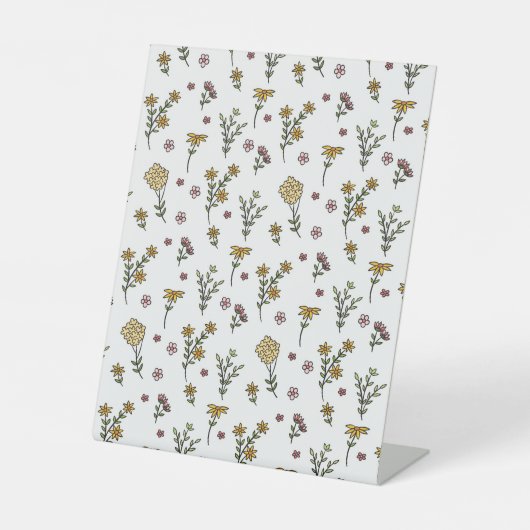 Hibiskus Wasserfarbene botanische Blüte Nahtlos Sockelschild (Vorderseite)