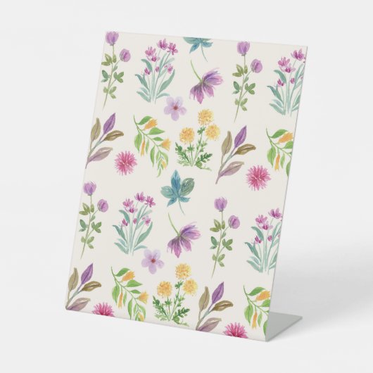 Hibiskus Wasserfarbene botanische Blüte Nahtlos Sockelschild (Vorderseite)