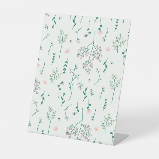 Hibiskus Wasserfarbene botanische Blüte Nahtlos Sockelschild (Vorderseite)