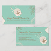 Hibiskus Wedding Calligrafy Blume grün Visitenkarte (Vorne/Hinten)