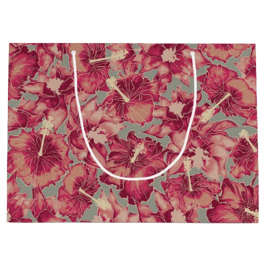 Hibiskus, Weihnachten im hawaiianischen Stil Große Geschenktüte (Vorderseite)