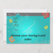 Hibiskus/Wirbel/tropische Blume Foto Einladung (Rückseite)