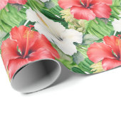 Hibiskus Wrapping Paper Roll Geschenkpapier (Rolleneckpunkt)