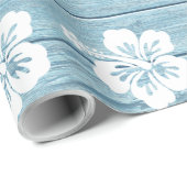 Hibiskus Wrapping Papier Driftwood Beach. Geschenkpapier (Rolleneckpunkt)