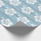 Hibiskus Wrapping Papier Driftwood Beach. Geschenkpapier (Ecke)
