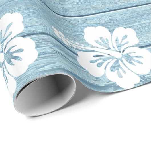 Hibiskus Wrapping Papier Driftwood Beach. Geschenkpapier (Rolleneckpunkt)