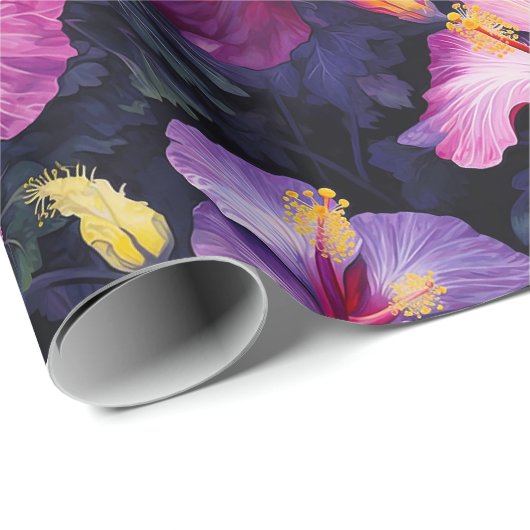 Hibiskus-Wrapping-Papier Geschenkpapier (Rolleneckpunkt)