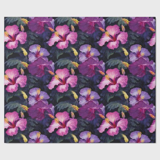 Hibiskus-Wrapping-Papier Geschenkpapier (Saum)