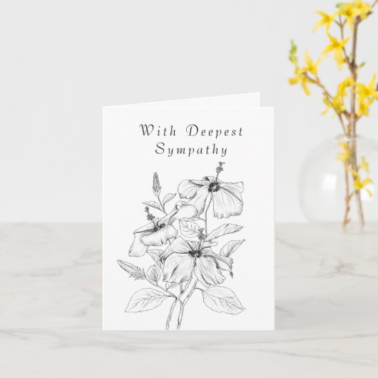 Hibiskus zeichne, an Sie zu denken, Sympathiekarte Karte (Gelbe Blume)