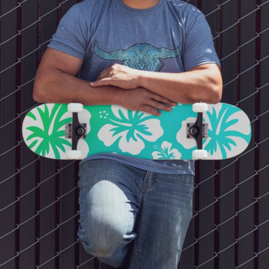 Hibiskus zu Blue Green Skateboard (Außenbereich 3)