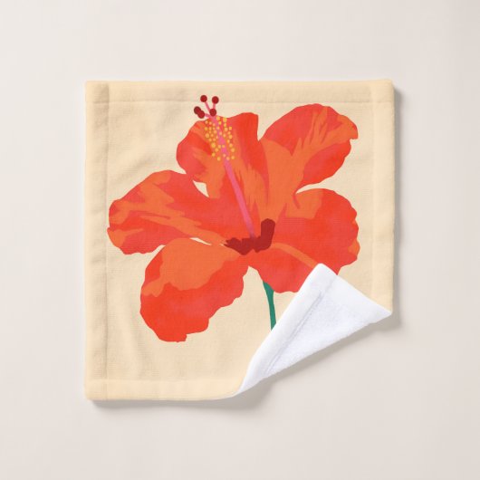 Hibiskus Zuneigung Badhandtuch Set (Waschlappen)