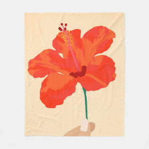 Hibiskus Zuneigung Fleecedecke