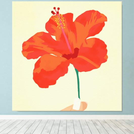 Hibiskus Zuneigung Leinwanddruck (Insitu (Holzboden))